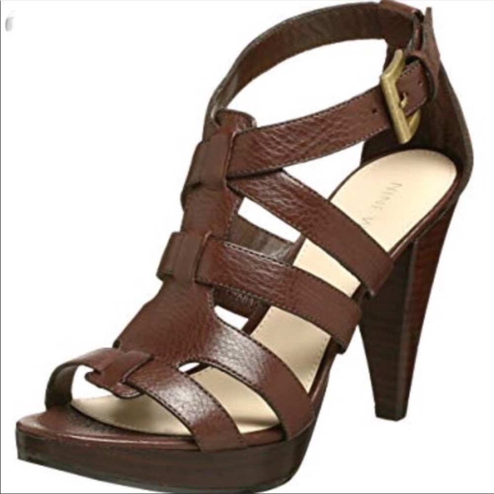 Nine West strappy platform heels sandals size 9